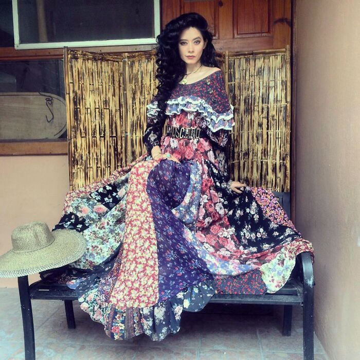 This Is My Cousin. She Made This Mesmerizing Dress Using 36 Recycled Clothes. She Has Made Hundreds Of Dresses As Cool As This One, Always From Recycled Clothes