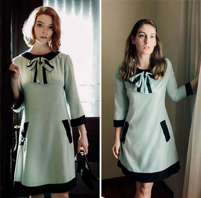 Tried To Recreate A 60’s-Inspired Dress From The Queen’s Gambit