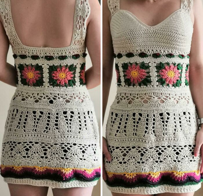 I Crocheted A Dress From A Self-Drafted Pattern