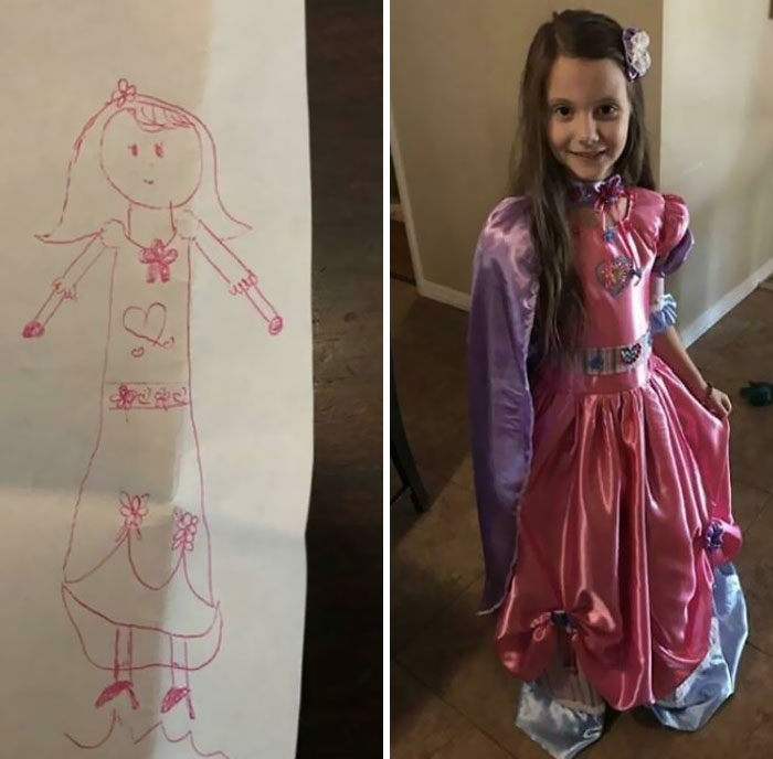She Drew A Picture Of Her Dream Dress, And Her Grandma Made It For Her