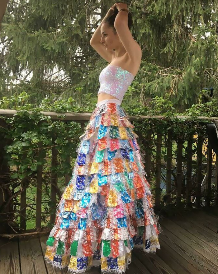 My Mom Made This Lindor Chocolate Wrapper Dress For My Senior Prom (Which Got Canceled)