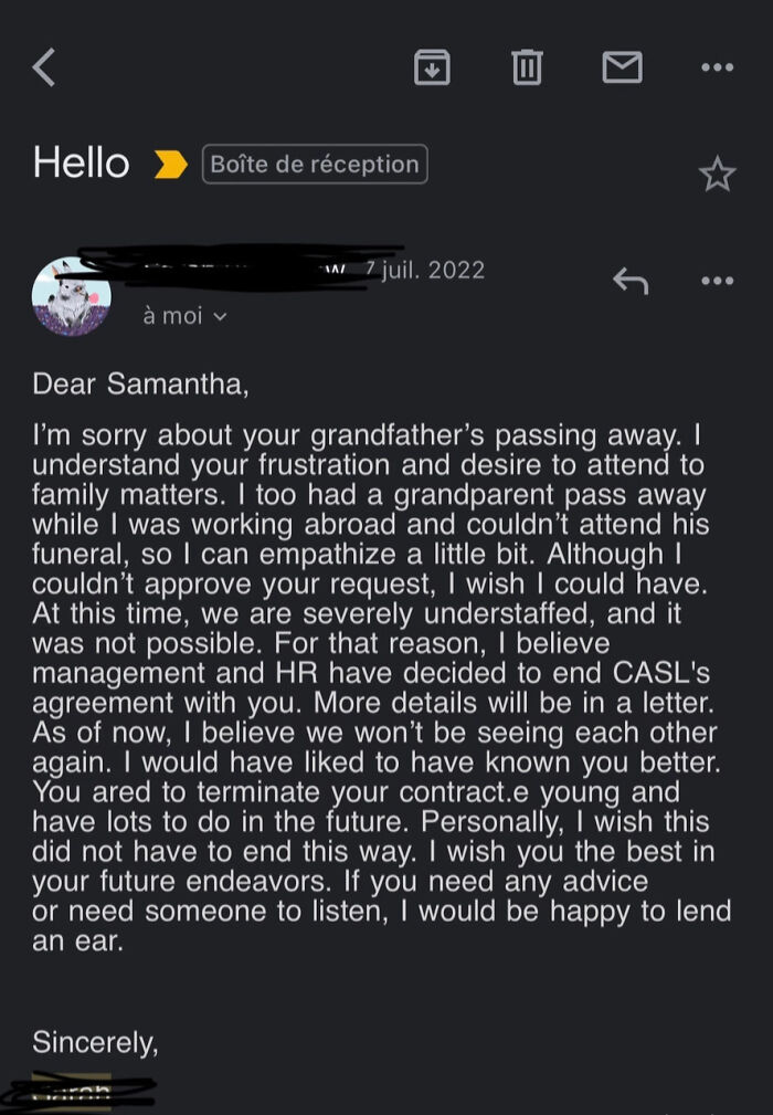 People Online Are Horrified By These Email Screenshots In Which A Story Of A Boss Lying To An Employee That They Were Fired Unfolds People Online Are Horrified By These Email Screenshots In Which A Story Of A Boss Lying To An Employee That They Were Fired Unfolds