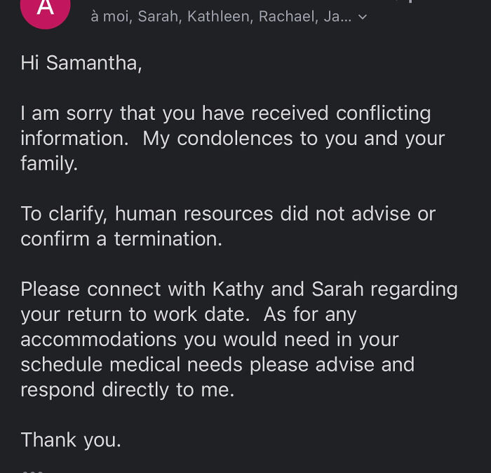 People Online Are Horrified By These Email Screenshots In Which A Story Of A Boss Lying To An Employee That They Were Fired Unfolds People Online Are Horrified By These Email Screenshots In Which A Story Of A Boss Lying To An Employee That They Were Fired Unfolds