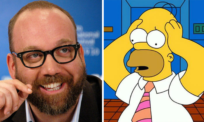 Homer From Simpsons and similar looking picture of Paul Giamatti
