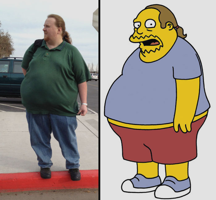 Comic Book Guy From The Simpsons and similar looking man 
