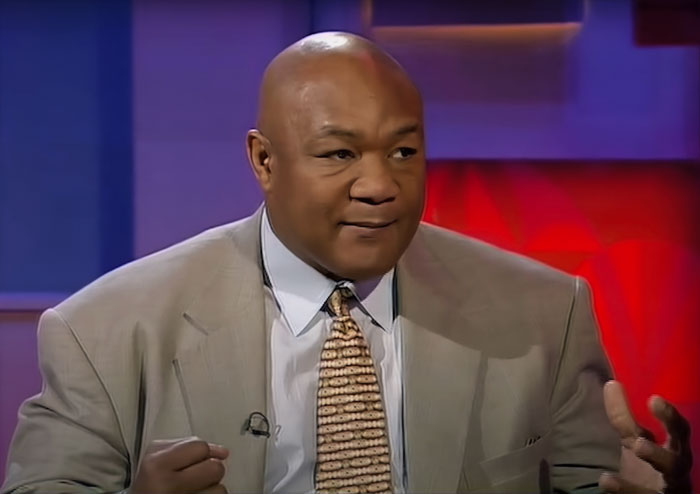 George Foreman wearing a suit 