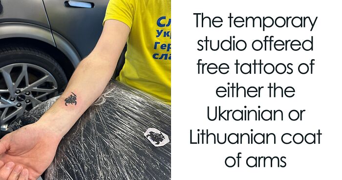 This Car Dealership Has Set Up A One-Day Tattoo Studio In Support Of Ukraine And To Contribute To Lithuania’s Largest Charity Campaign