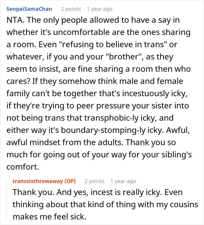 "[Am I The Jerk] For Moving My Trans Sister Into My 'Room' On Our Camping Holiday?"