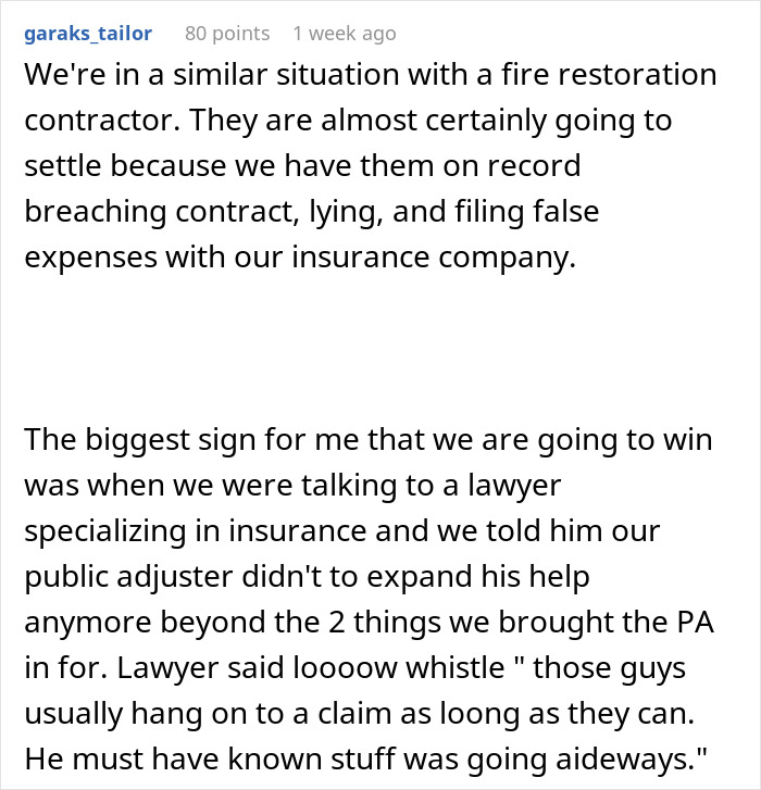 Man Maliciously Complies After Being Told “Call A Lawyer”, Wins $80 Thousand Over Insurance Claim Man Maliciously Complies After Being Told “Call A Lawyer”, Wins $80 Thousand Over Insurance Claim