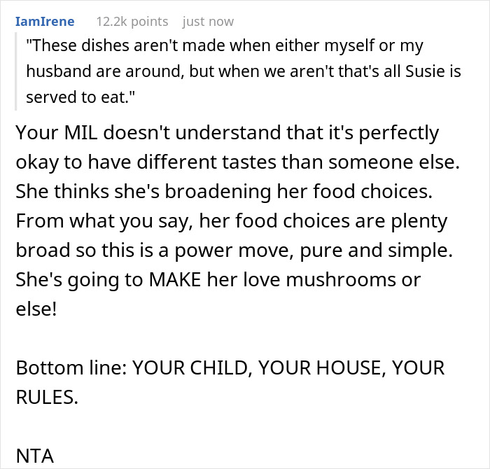 Woman Kicks MIL Out After Discovering She Starved Her Kid As She Kept Making Dinners Containing The One Thing She Hates The Most Woman Kicks MIL Out After Discovering She Starved Her Kid As She Kept Making Dinners Containing The One Thing She Hates The Most