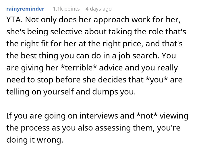 Person Wonders If They’re In The Wrong For Criticizing Girlfriend For How She Takes Job Interviews, Gets A Slice Of Honesty Pie Online Person Wonders If They’re In The Wrong For Criticizing Girlfriend For How She Takes Job Interviews, Gets A Slice Of Honesty Pie Online
