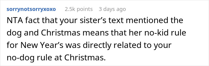 Woman Is Offended Her Dog Wasn't Welcome At Brother's Christmas, Bans His Child From Her New Year's, Goes Livid When The Brother Doesn't Come