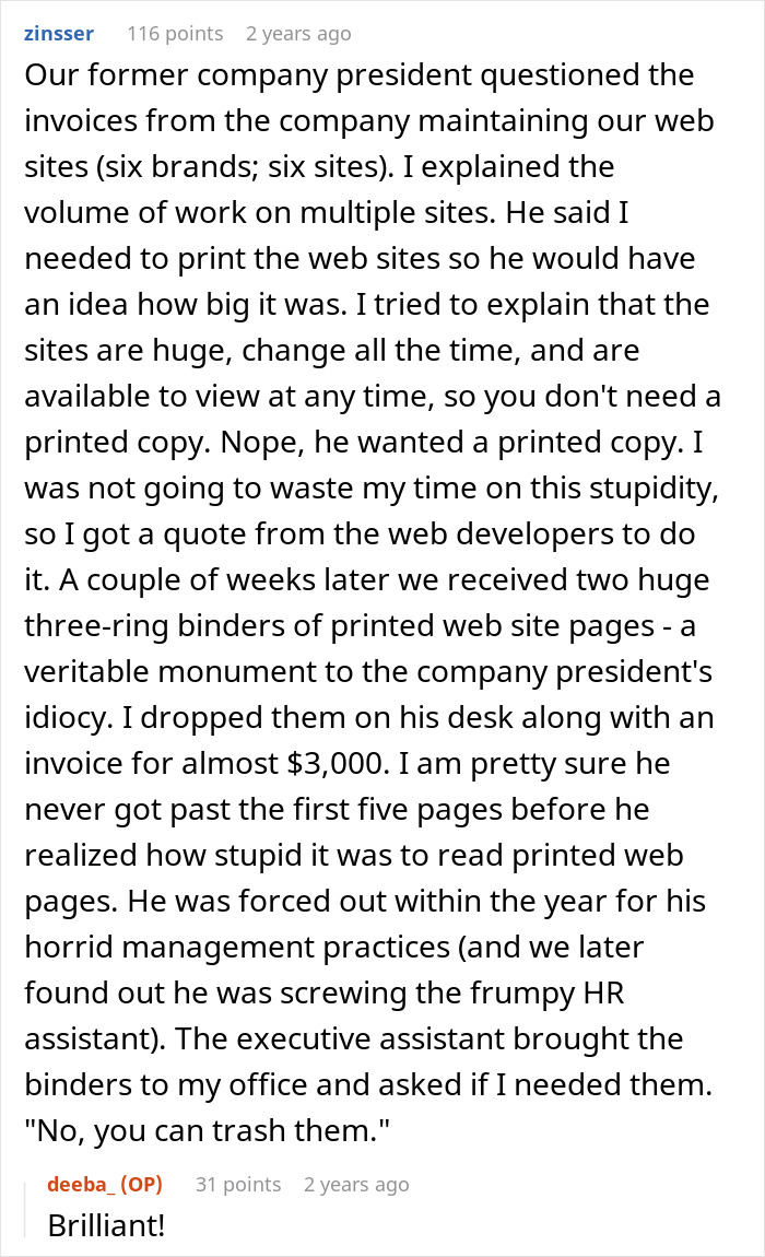 "A Monkey Could Do Your Job": Karen Manager Orders Employee To Print A Video File, Gets Fired "A Monkey Could Do Your Job": Karen Manager Orders Employee To Print A Video File, Gets Fired