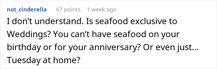 Web Users Are Flabbergasted After Learning ‘Bridezilla’ Is Eager To Serve Seafood At Wedding Despite Best Friend’s Severe Allergy Web Users Are Flabbergasted After Learning ‘Bridezilla’ Is Eager To Serve Seafood At Wedding Despite Best Friend’s Severe Allergy