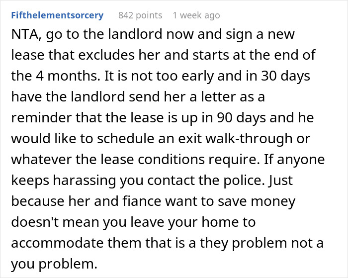 24 Y.O. Woman Refuses To Move Out Of Her Shared Apartment After Her Roommate Gets Engaged, Roommate Gets Livid 24 Y.O. Woman Refuses To Move Out Of Her Shared Apartment After Her Roommate Gets Engaged, Roommate Gets Livid