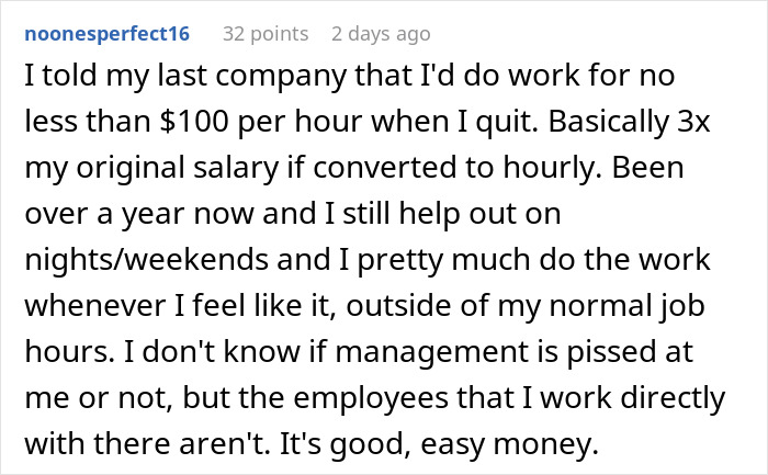 Employee Quits And Charges 3 Times His Salary To Answer Any Questions, Ex-Boss Is Furious Employee Quits And Charges 3 Times His Salary To Answer Any Questions, Ex-Boss Is Furious