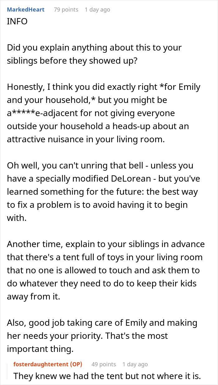 6 Y.O. With Special Needs Has Tent Nobody Can Enter As Her Safe Space, Guests Are Upset That It Was Put Up In The Living Room 6 Y.O. With Special Needs Has Tent Nobody Can Enter As Her Safe Space, Guests Are Upset That It Was Put Up In The Living Room