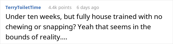 Woman Who Has Tried 5 Puppies Says Every Single One ‘Failed’, And People Can See Why After She Posts Her Delusional Requirements Woman Who Has Tried 5 Puppies Says Every Single One ‘Failed’, And People Can See Why After She Posts Her Delusional Requirements