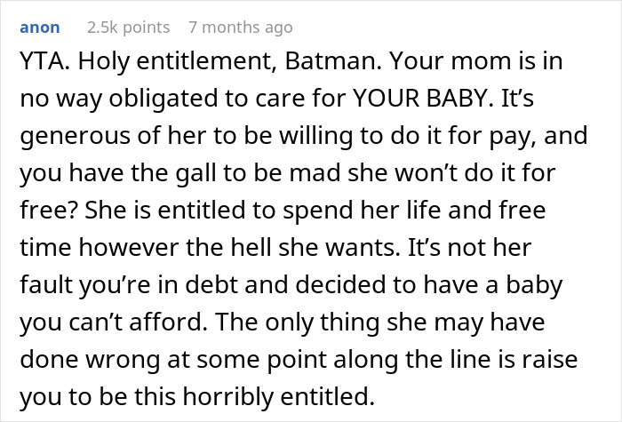 Retired Mom Refuses To Babysit Daughter's Newborn For Free, Daughter Turns To The Internet For Support But Gets A Reality Check Instead