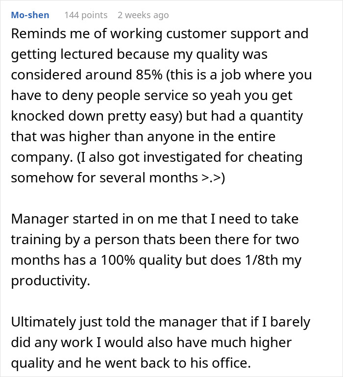 Boss Punishes Employee Because His Work Is Perfect Only 99% Of The Time, Regrets It After He Reaches 100% With Horrible Productivity Boss Punishes Employee Because His Work Is Perfect Only 99% Of The Time, Regrets It After He Reaches 100% With Horrible Productivity
