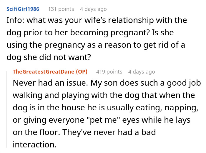 Wife Says Husband Is Prioritizing The Dog Over Her Pregnancy After He Refuses To Get Rid Of It And Break His Son's Heart Wife Says Husband Is Prioritizing The Dog Over Her Pregnancy After He Refuses To Get Rid Of It And Break His Son's Heart