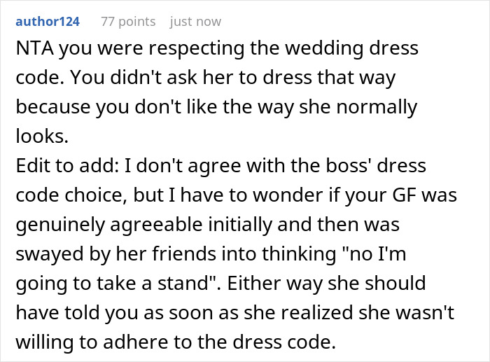 Guy Leaves For Boss's Wedding Alone After Seeing How Girlfriend Looks, Her Friends Call Him Cruel And Sexist, But The Internet Backs Him Up Guy Leaves For Boss's Wedding Alone After Seeing How Girlfriend Looks, Her Friends Call Him Cruel And Sexist, But The Internet Backs Him Up