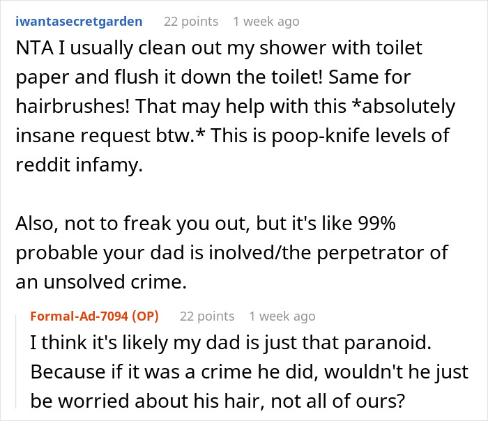 Dad Finds Daughter's Hair In The Trash Instead Of In A Designated Drawer, Gets Upset She's Putting Herself In Danger Dad Finds Daughter's Hair In The Trash Instead Of In A Designated Drawer, Gets Upset She's Putting Herself In Danger