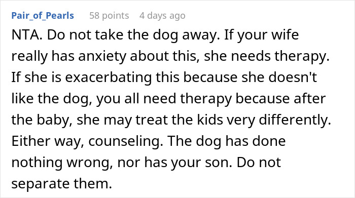 Wife Says Husband Is Prioritizing The Dog Over Her Pregnancy After He Refuses To Get Rid Of It And Break His Son's Heart Wife Says Husband Is Prioritizing The Dog Over Her Pregnancy After He Refuses To Get Rid Of It And Break His Son's Heart