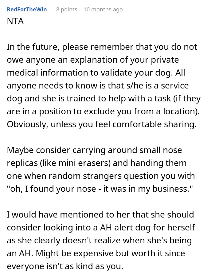 Karen Thinks This Person Has A "Fake" Service Dog, Gets Put In Her Place