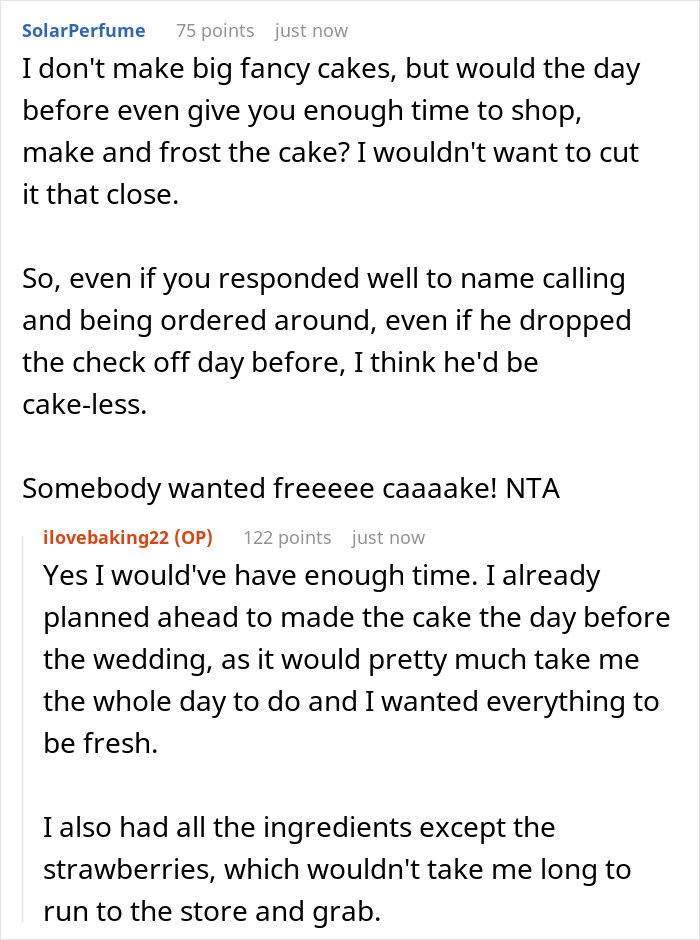 Brother Left Without Wedding Cake Because Sister Wouldn’t Do It For Free After He Promised To Pay $400