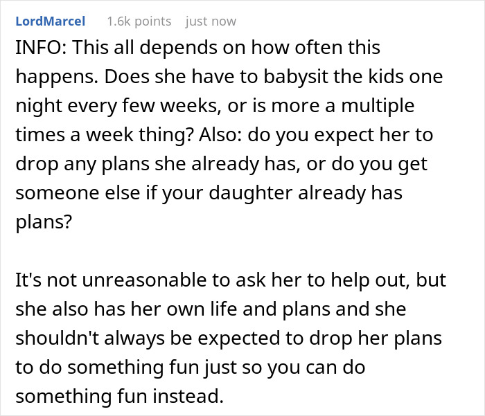 Dad Livid His Daughter Objects To Babysitting His 5 Y.O. Twins, Even Though She Lives With Him Rent-Free Dad Livid His Daughter Objects To Babysitting His 5 Y.O. Twins, Even Though She Lives With Him Rent-Free
