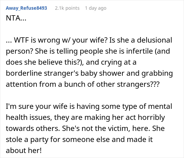 Man Asks If He's A Jerk For Calling Out Wife After She Ruined Her Friend's Baby Shower
