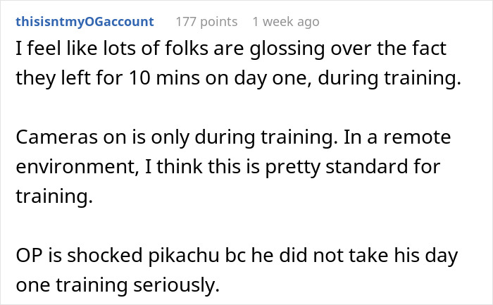 “What Did You Think Would Happen?”: Call Center Dismisses A New Hire After They Stepped Away From The Camera For 10 Minutes “What Did You Think Would Happen?”: Call Center Dismisses A New Hire After They Stepped Away From The Camera For 10 Minutes