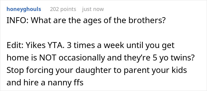 Dad Livid His Daughter Objects To Babysitting His 5 Y.O. Twins, Even Though She Lives With Him Rent-Free Dad Livid His Daughter Objects To Babysitting His 5 Y.O. Twins, Even Though She Lives With Him Rent-Free