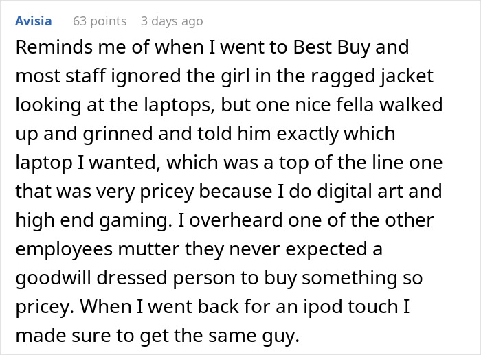Salesperson Judges A Customer By His Appearance And Ignores Him, Gets Left Without A Commission