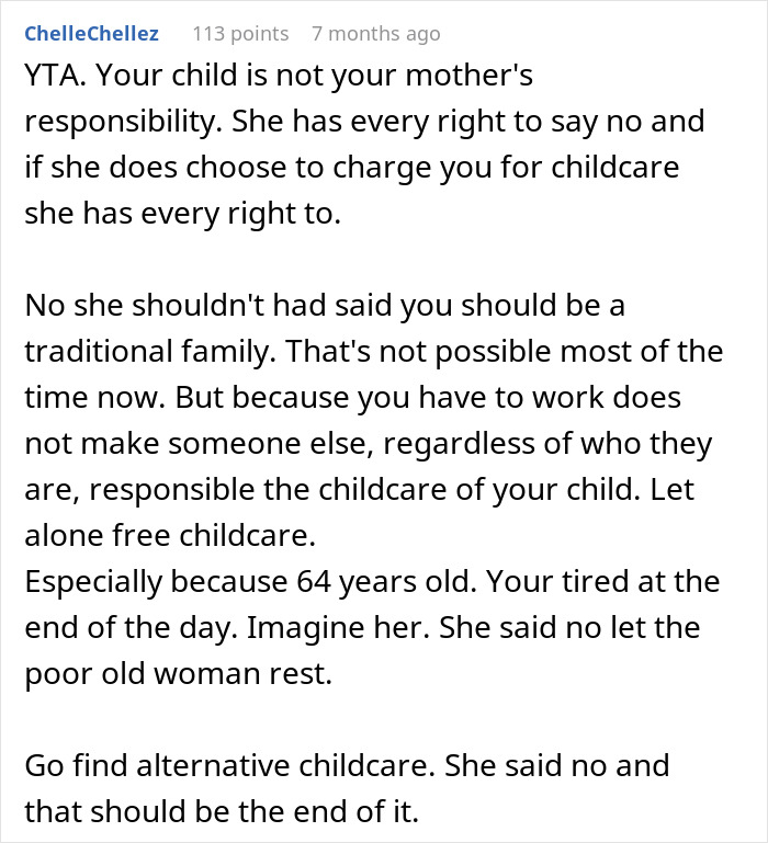 Retired Mom Refuses To Babysit Daughter's Newborn For Free, Daughter Turns To The Internet For Support But Gets A Reality Check Instead
