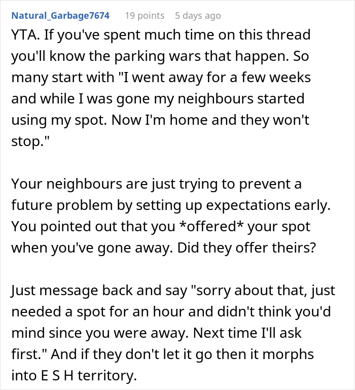 Person Doesn’t See A Problem With Briefly Using Their Neighbors’ Driveway While They’re Away On Holiday Person Doesn’t See A Problem With Briefly Using Their Neighbors’ Driveway While They’re Away On Holiday
