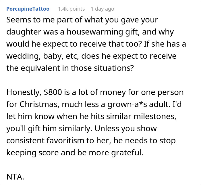 "My Son Is Clearly Resenting Us": Dad Gives $4k Christmas Gift To His Daughter And $800 Gifts To His Son, Son Gets Upset "My Son Is Clearly Resenting Us": Dad Gives $4k Christmas Gift To His Daughter And $800 Gifts To His Son, Son Gets Upset