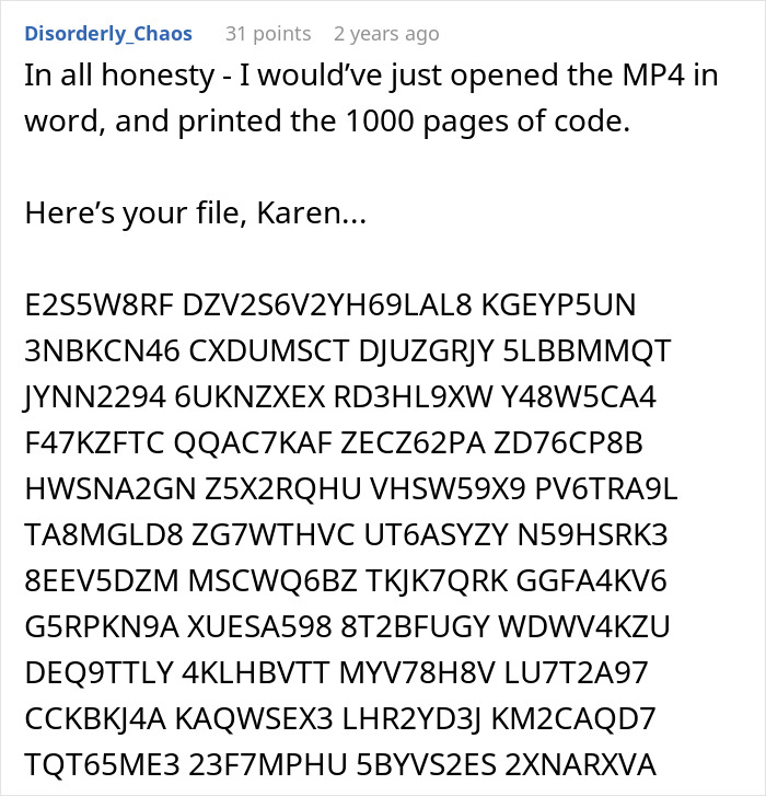 "A Monkey Could Do Your Job": Karen Manager Orders Employee To Print A Video File, Gets Fired "A Monkey Could Do Your Job": Karen Manager Orders Employee To Print A Video File, Gets Fired