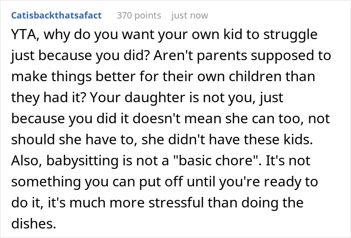 Dad Livid His Daughter Objects To Babysitting His 5 Y.O. Twins, Even Though She Lives With Him Rent-Free Dad Livid His Daughter Objects To Babysitting His 5 Y.O. Twins, Even Though She Lives With Him Rent-Free