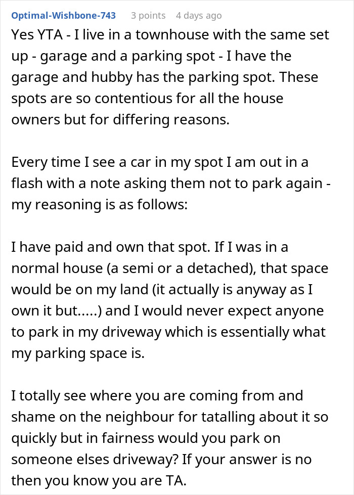 Person Doesn’t See A Problem With Briefly Using Their Neighbors’ Driveway While They’re Away On Holiday Person Doesn’t See A Problem With Briefly Using Their Neighbors’ Driveway While They’re Away On Holiday