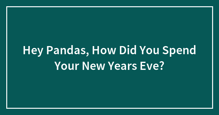 Hey Pandas, How Did You Spend Your New Years Eve? (Closed)