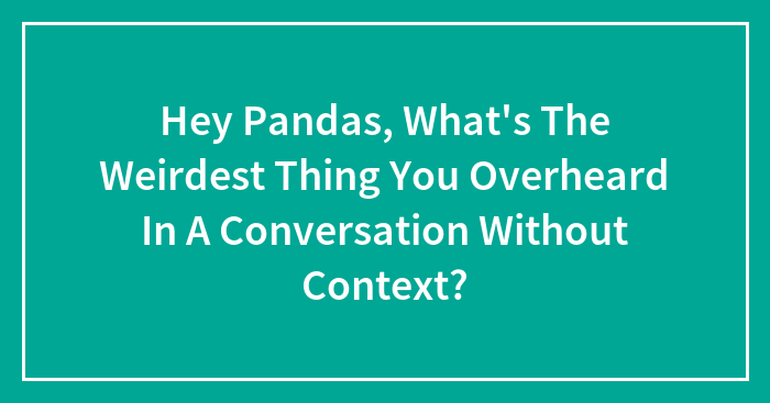 Hey Pandas, What’s The Weirdest Thing You Overheard In A Conversation Without Context? (Closed)