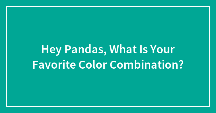 Hey Pandas, What Is Your Favorite Color Combination? (Closed)