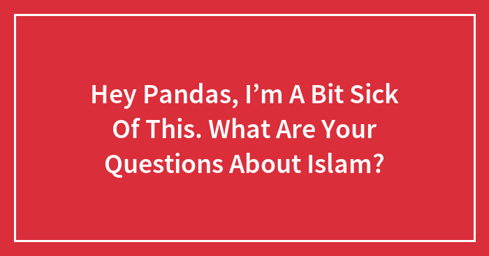 Hey Pandas, I’m A Bit Sick Of This. What Are Your Questions About Islam?