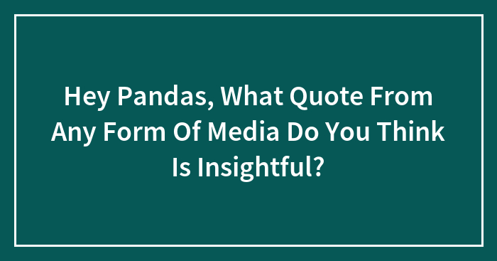 Hey Pandas, What Quote From Any Form Of Media Do You Think Is Insightful?