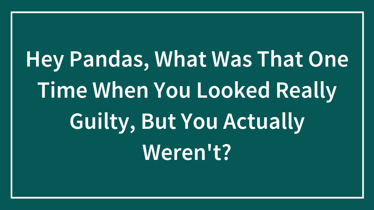 Hey Pandas, What Was That One Time When You Looked Really Guilty, But You Actually Weren’t? (Closed)