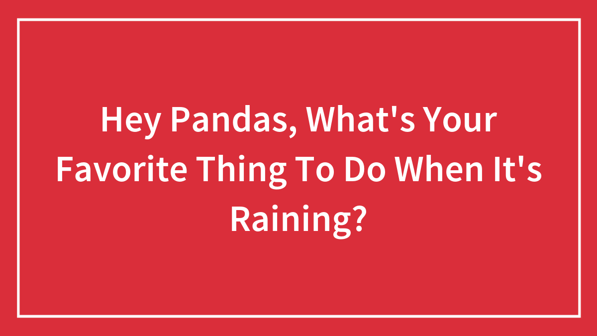 Hey Pandas, What’s Your Favorite Thing To Do When It’s Raining? (Closed)