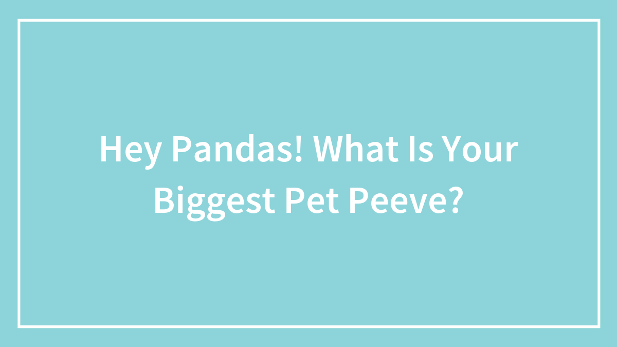 Hey Pandas! What Is Your Biggest Pet Peeve?