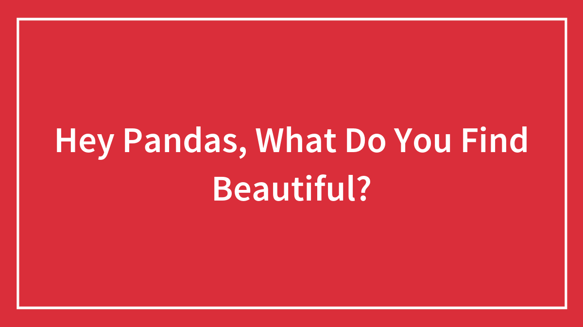 Hey Pandas, What Do You Find Beautiful? (Closed)